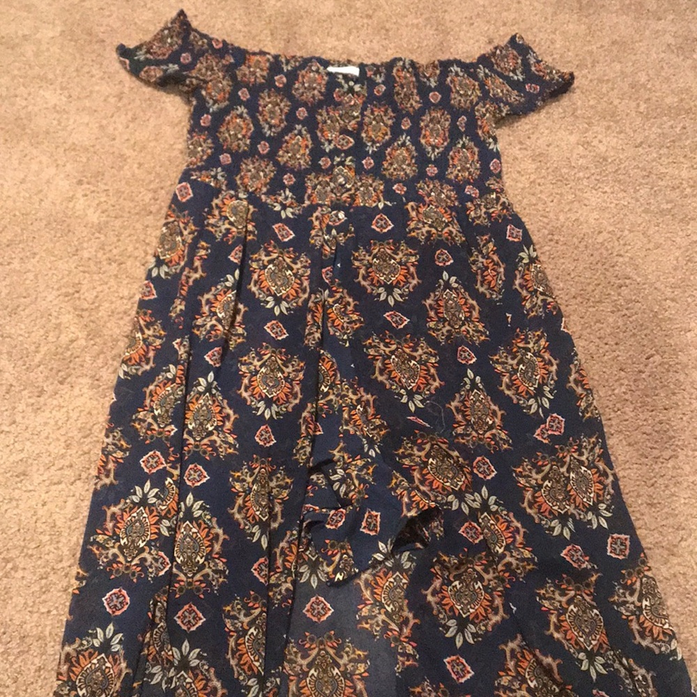 Boho off the shoulder high-low dress